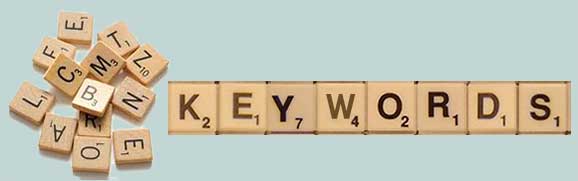ilustración: palabras clave en scrabble