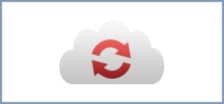 Icono de sincronización en la nube, herramientas digitales para internautas.