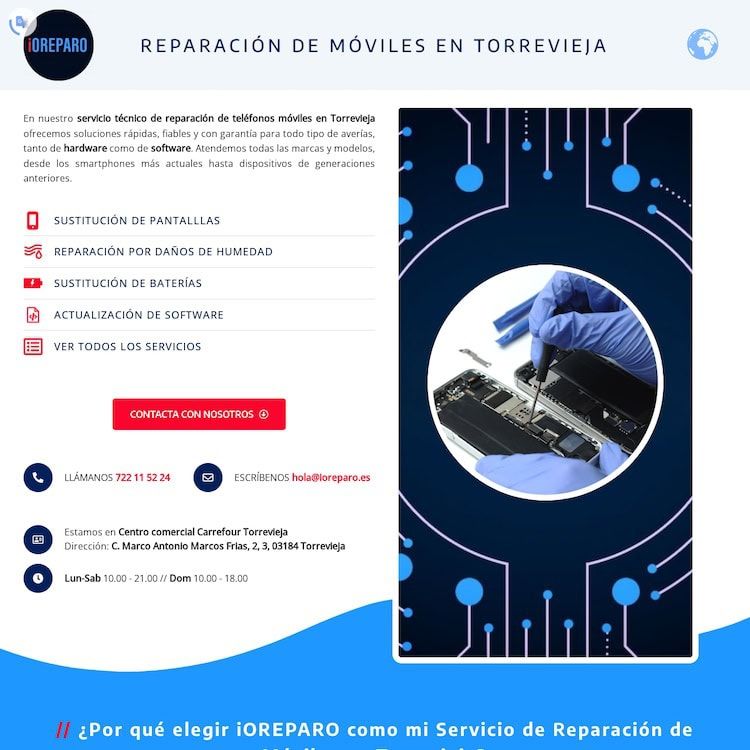 Servicio técnico de reparación de móviles en Torrevieja